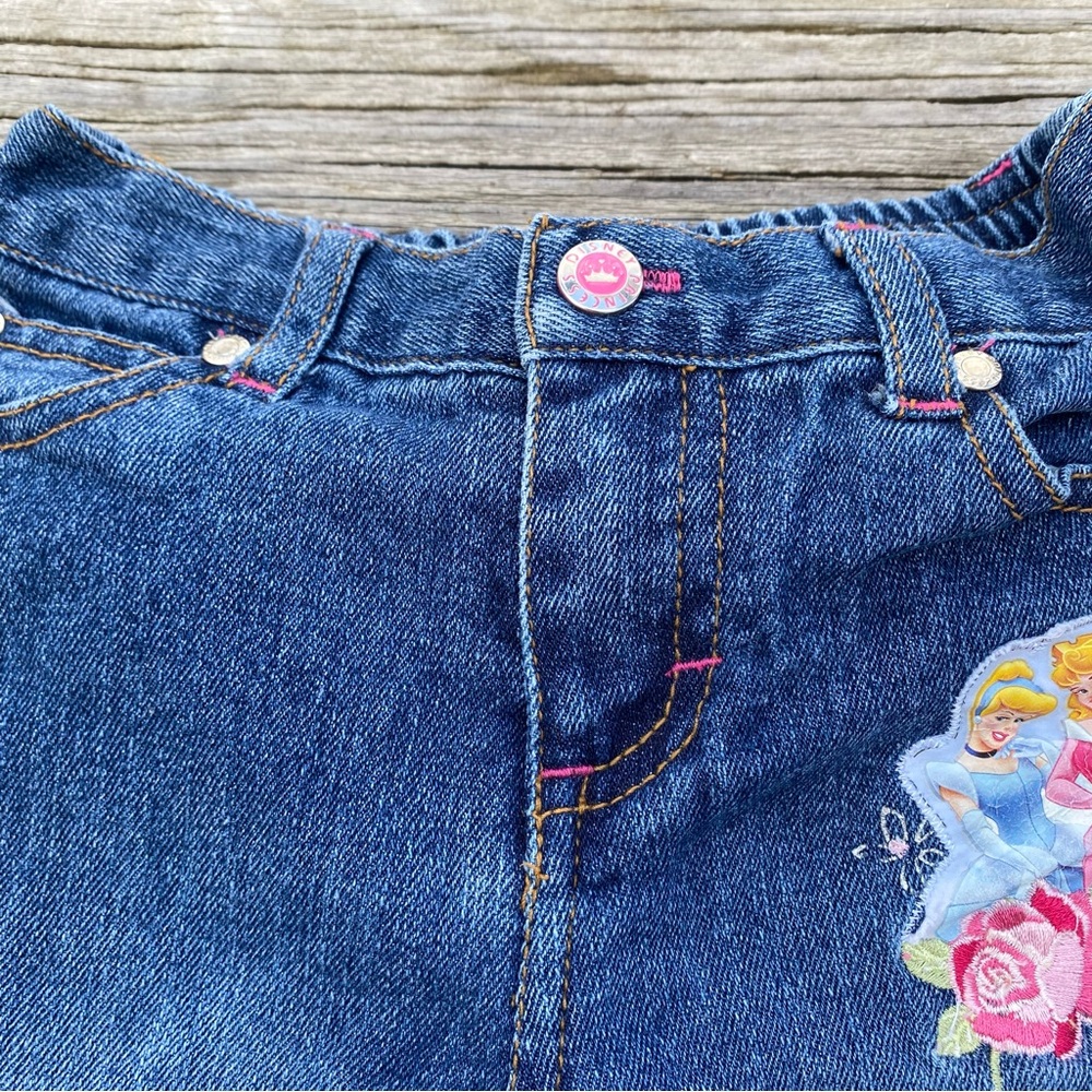 y2k Disney Princess Embroidered Flare Girls Toddler Jeans Size 4T/4 - Picture 3 of 6